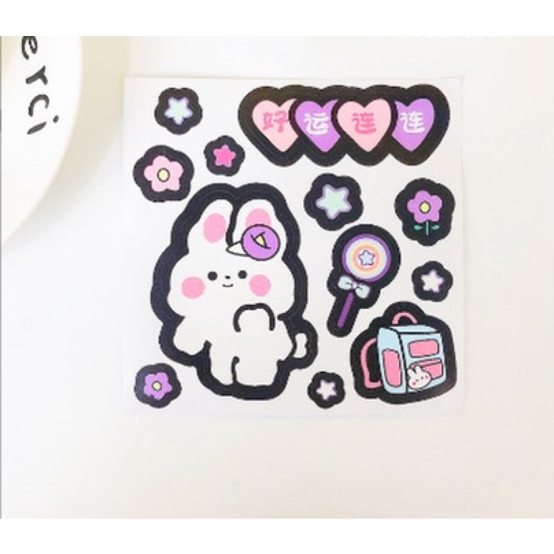 Sticker dán trang trí hộp, bình nước, sách vở, điện thoại mẫu hoạt hình đáng yêu kích thước 10*10cm