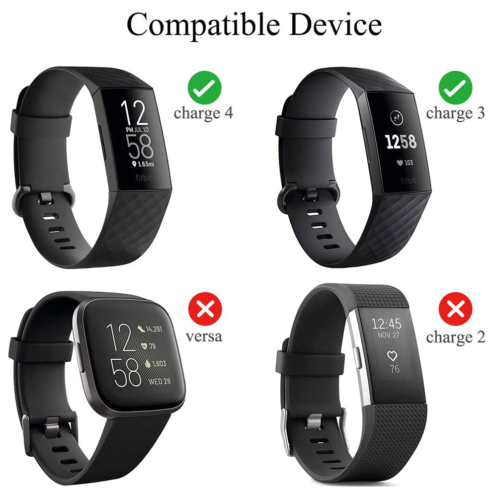 Dây Đeo Silicon Mềm Có Khóa Kim Loại Cho Đồng Hồ Thông Minh Fitbit Charge 3 / 3 Se / 4