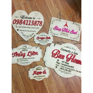 bảng gỗ tên shop