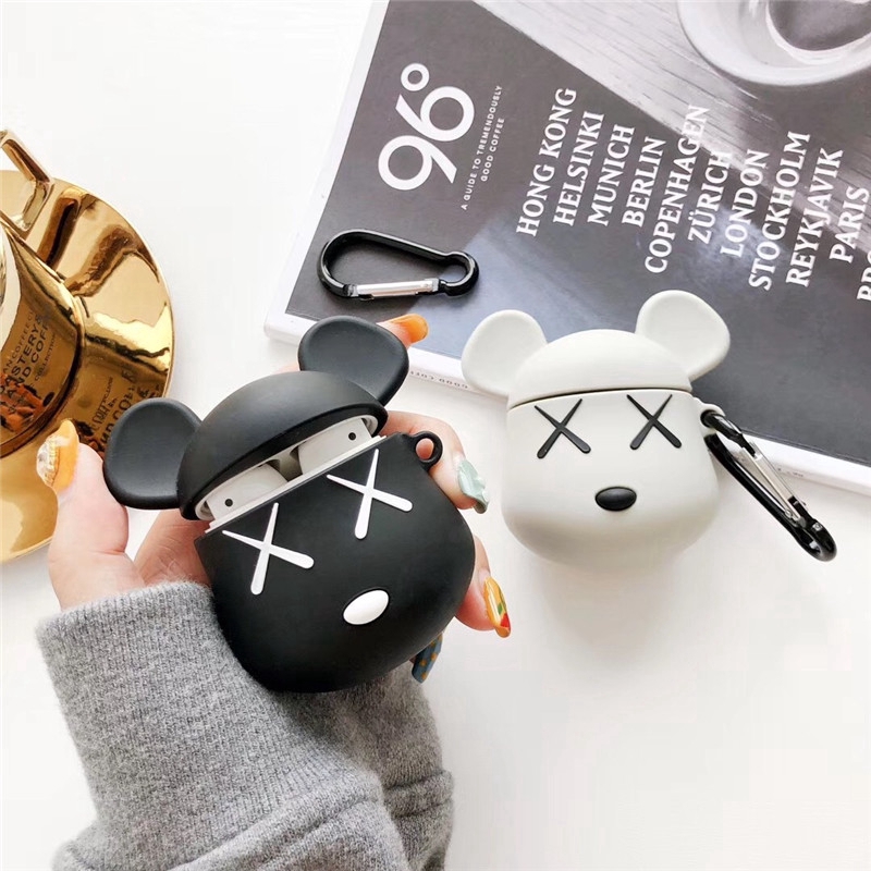 Bao hình nhân vật KAWS bảo vệ tai nghe Airpods 1 2