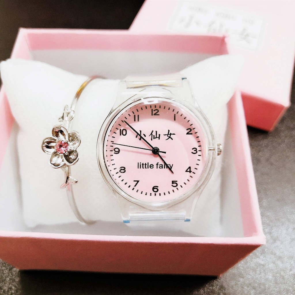 hồ đồng Đồng hồ cổ tích nhỏ Cô gái phiên bản Hàn Quốc của cô gái tối giản trái tim dễ thương trong suốt trẻ em đồng | BigBuy360 - bigbuy360.vn