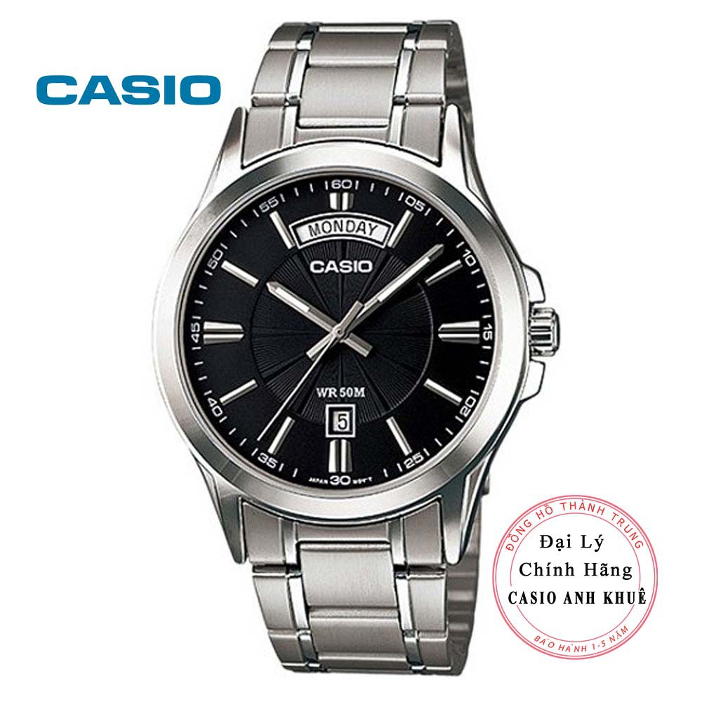 [Mã FARSBR243 giảm 15% đơn 249K] Đồng hồ nam Casio MTP-1381D-1AVDF dây kim loại