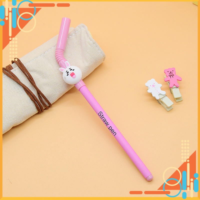 Bút Bi Hình Ống Hút Các Con Vật Ngộ Nghĩnh
