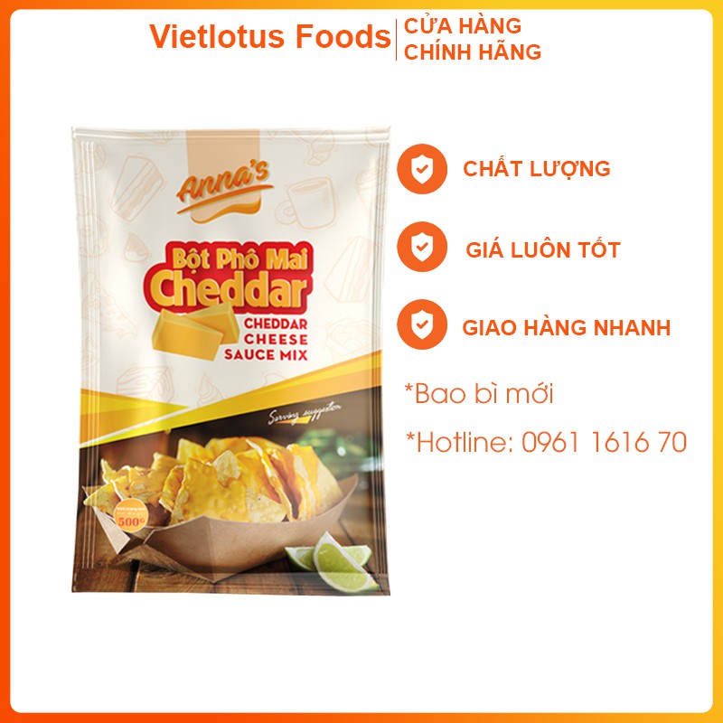 Bột Phô Mai Cheddar Úc Anna's Cheddar Dùng cho Pha Chế, Làm Bánh | Túi 500G