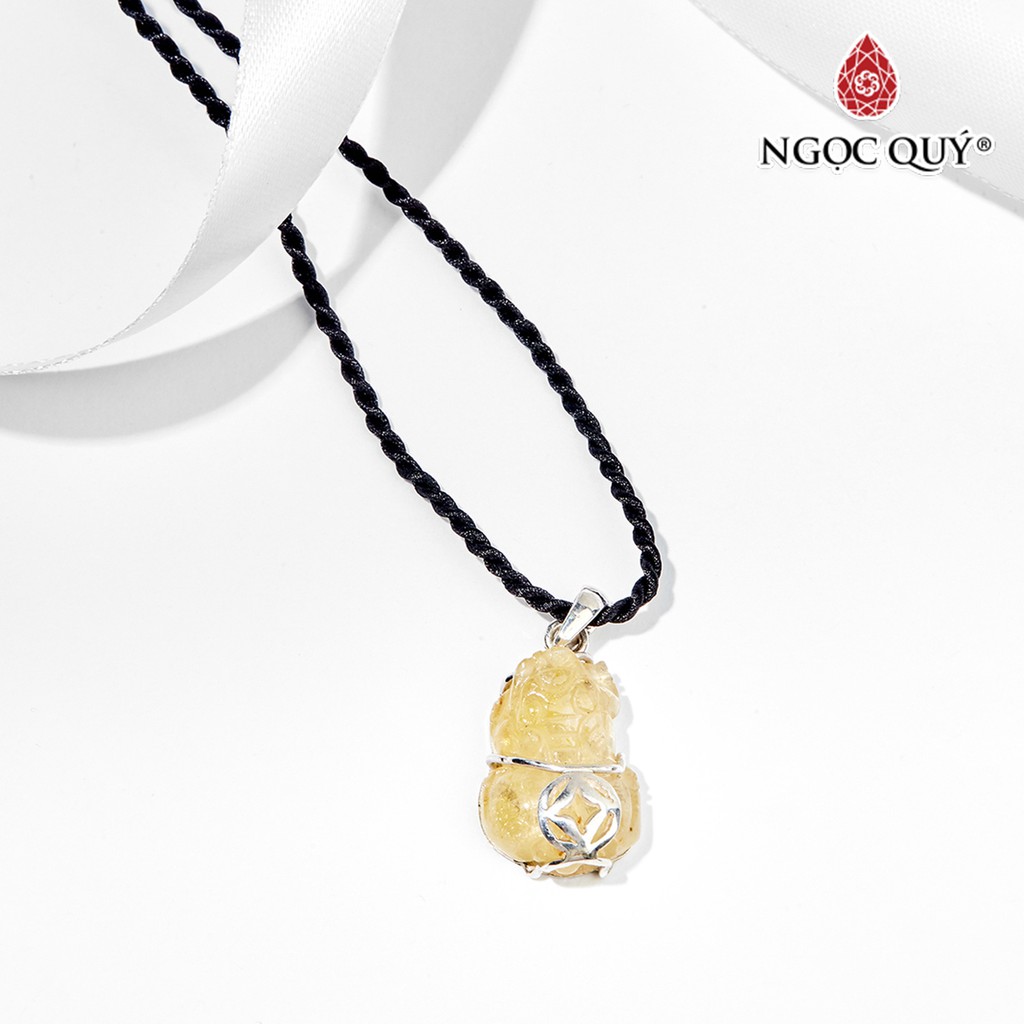 Mặt Dây Chuyền Tỳ Hưu TA Tóc Vàng Bọc Bạc - Ngọc Quý