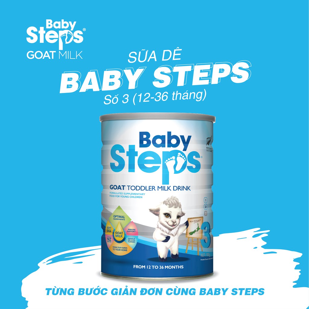 Sữa dê BabySteps đủ số 1, 2, 3, 4  3800g