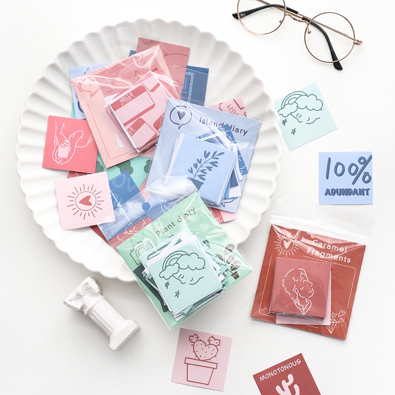 Set 40 tờ nhãn dán giấy trang trí sổ tay album ảnh