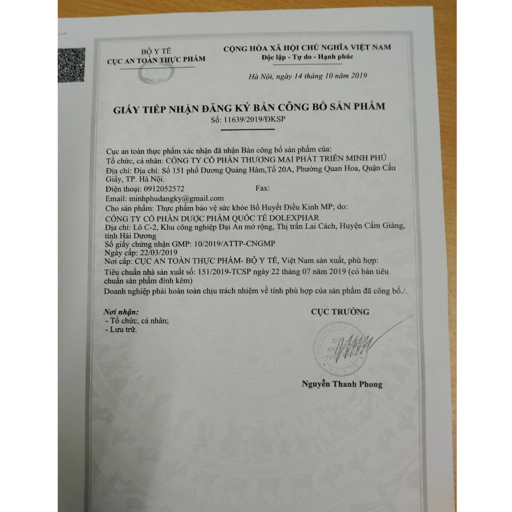 Viên uống bổ huyết điều kinh MP - 30 viên