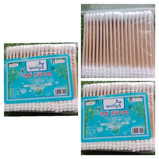 Tăm Bông ráy tai thân gỗ AquaStar ( gói/ 100 cây)