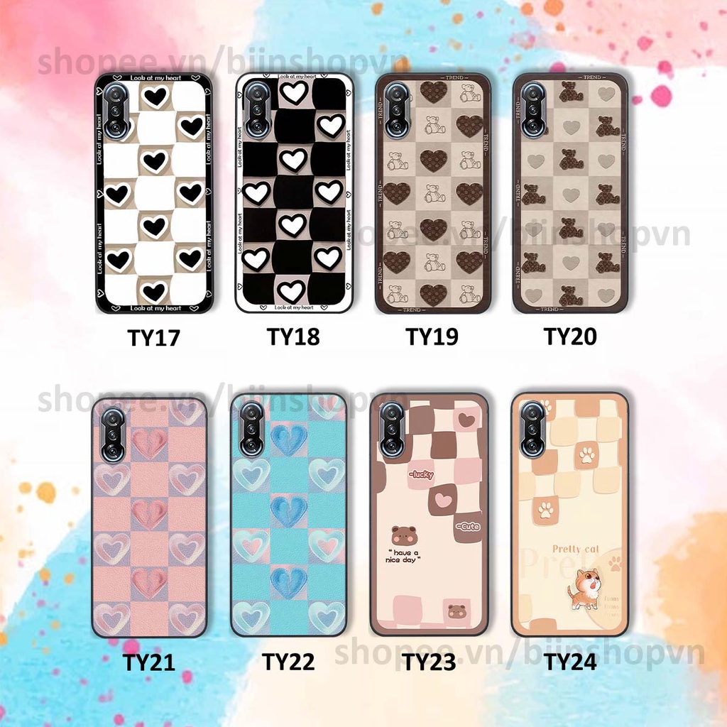 Ốp Xiaomi Redmi K40 / Redmi K40 Pro caro trái tim nhiều màu sắc, đầy cá tính, khẳng định phong cách