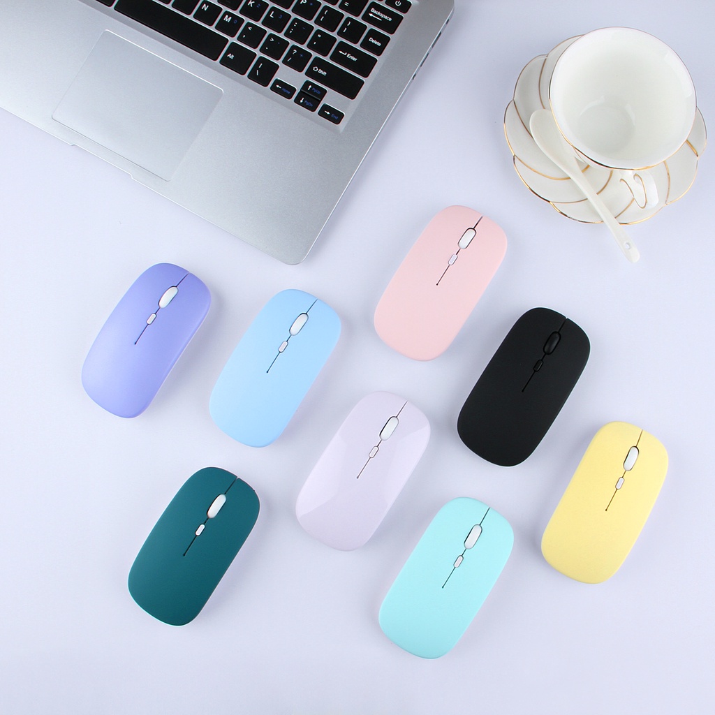 Chuột 2 chế độ Bluetooth + Usb không dây siêu êm không tiếng động dùng cho iPhone, iPad, PC, Macbook, Laptop...