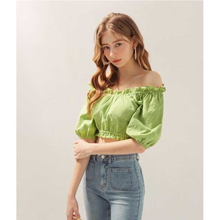 Áo trễ vai crop top viền bèo sen nữ Air Space 2010121049