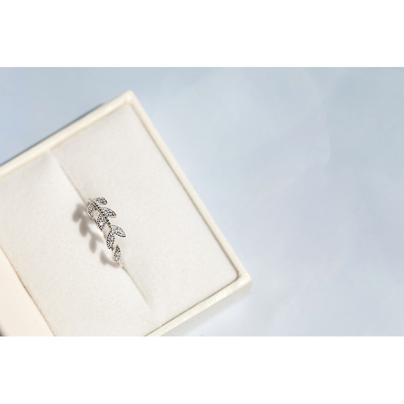 Nhẫn kim loại kiểu chiếc lá thời trang dành cho nữ