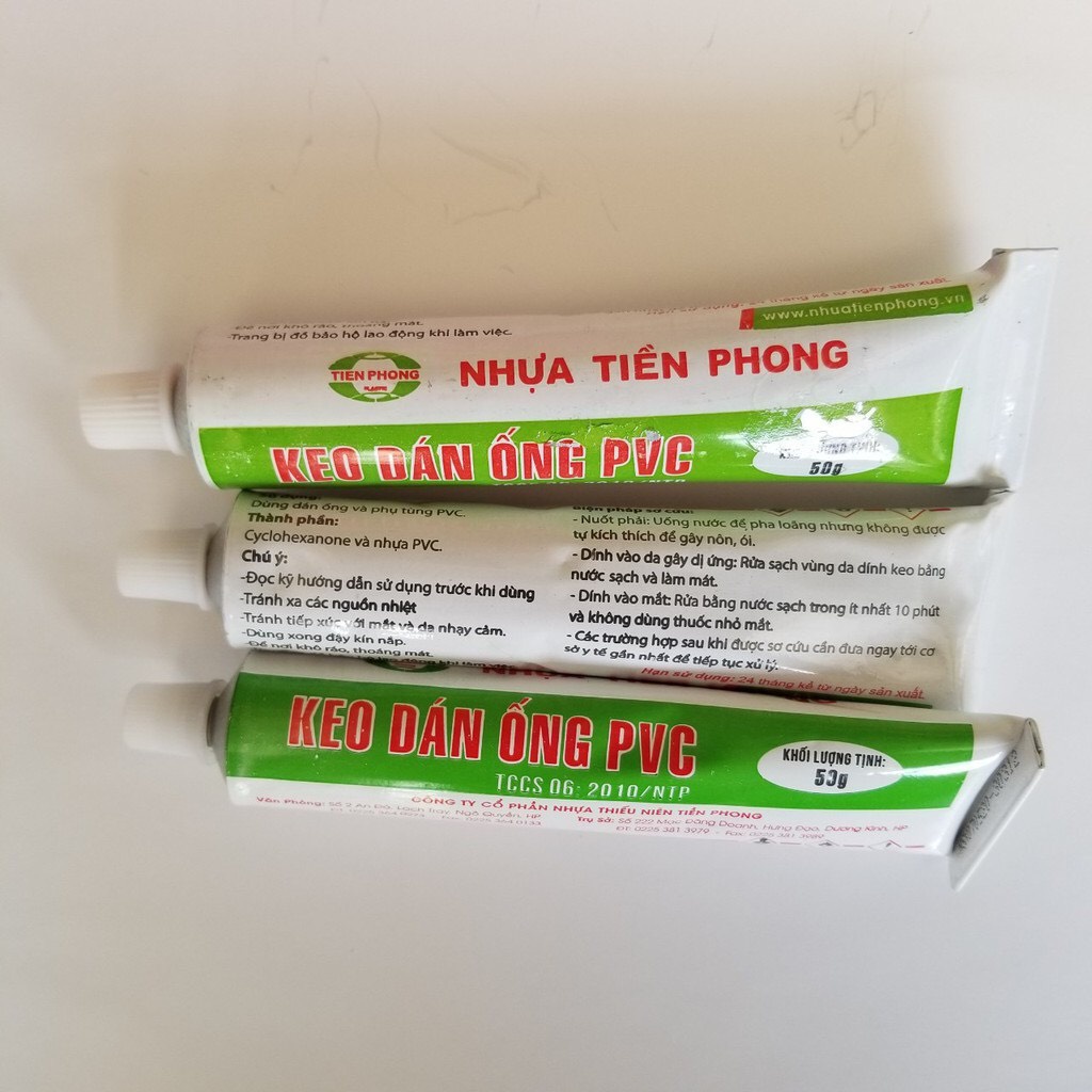 KEO DÁN ỐNG NHỰA PVC TIỀN PHONG DẠNG TUÝP