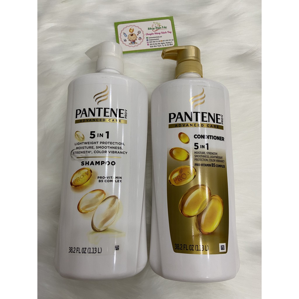 Dầu gội và dầu xả Pantene 5 in 1 Mỹ 1.13l