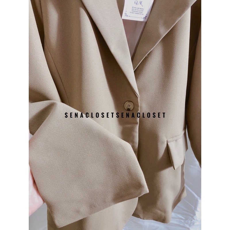 ÁO BLAZER 2 LỚP NÂU TÂY QC STYLE ULZZANG HQ ( Ảnh thật / video)