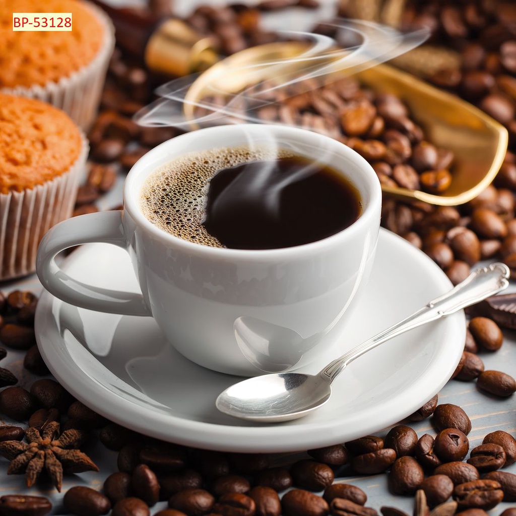 Tranh dán tường trang trí Quán Cafe, Trà Sữa, Trang Trí Cửa Hàng 3D