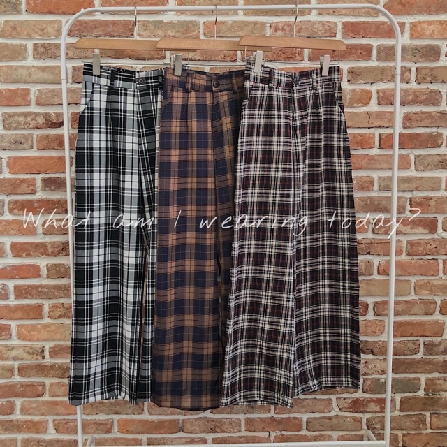 [MADE BY HIIN] Quần cạp cúc kẻ caro