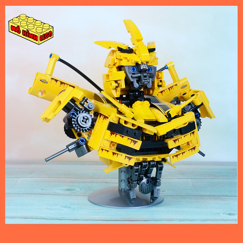 Đồ chơi xếp hình lego giá rẻ SY7500-01 mô hình tượng để bàn Robot biến hình Transformers Optimus Prime và Bumblebee