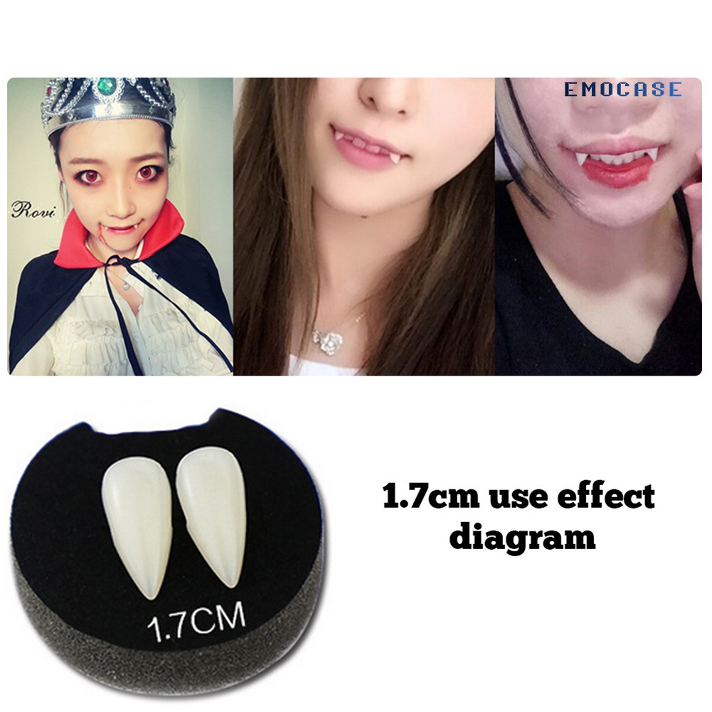 2 Răng Nanh Giả Phát Sáng Hóa Trang Ma Cà Rồng