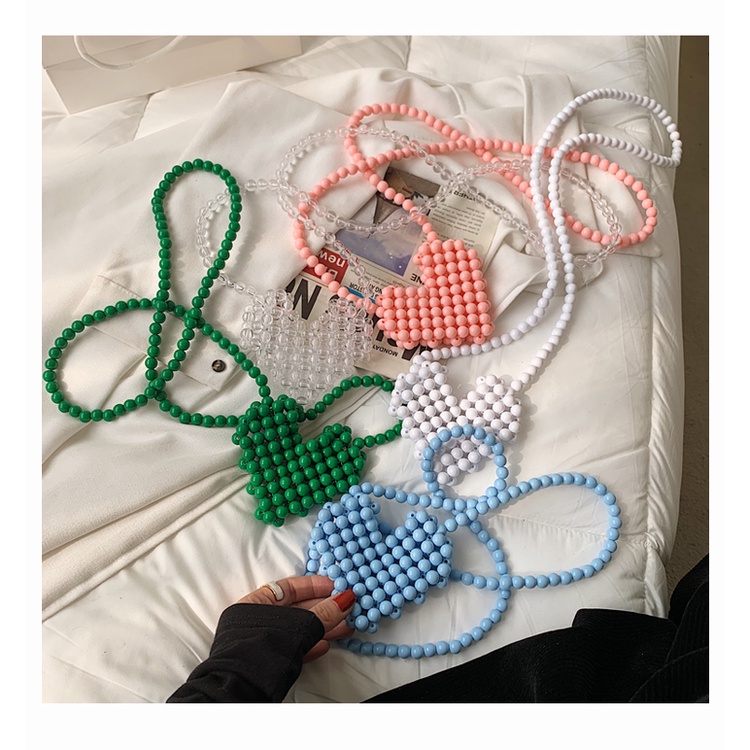 Túi Xách Mini Phối Dây Xích Kiểu Trái Tim Xinh Xắn Dành Cho Nữ