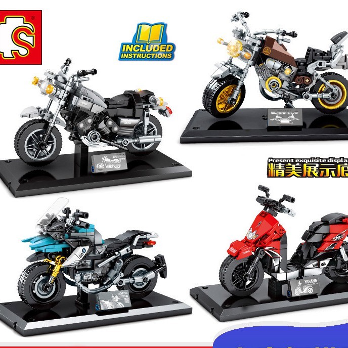 Đồ chơi Lắp ráp Mô hình Sembo moc Motorcycle Xe Đồ chơi Lắp ghép Mô hình Mô Tô 701108 701109 701110 701111