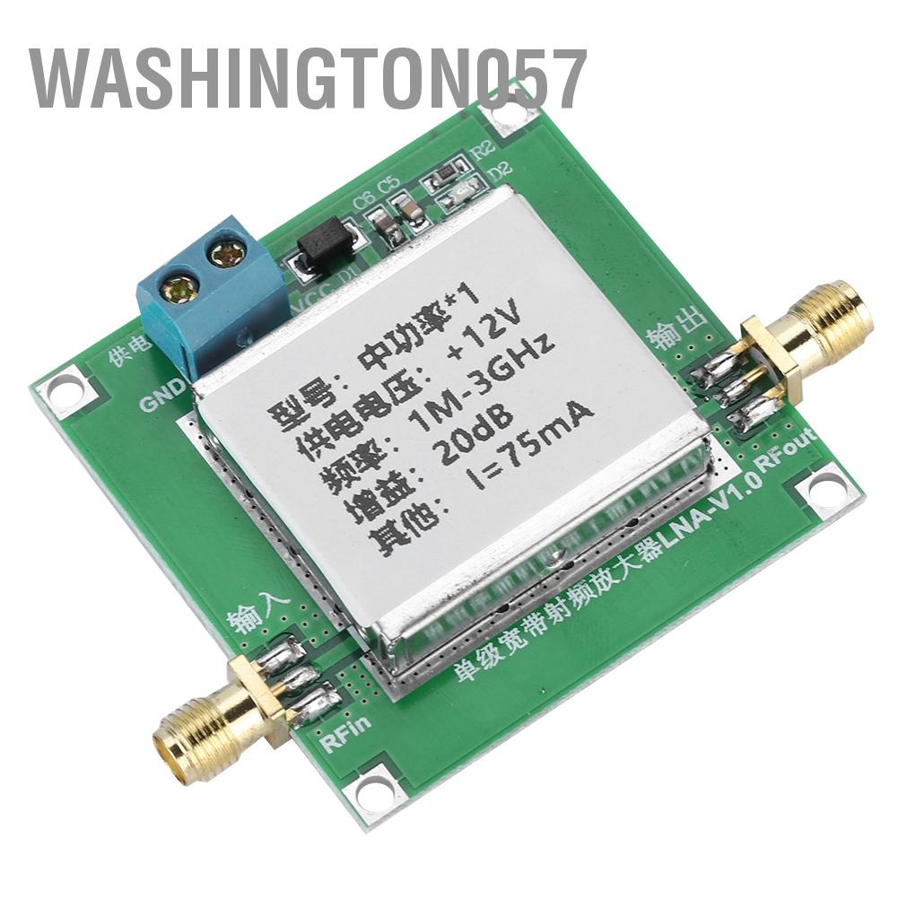 Washington057 Low Noise LNA RF Broadband Amplifier Module Signal Strengthen 1-3000MHz 2.4GHz 20dB HF VHF/UH