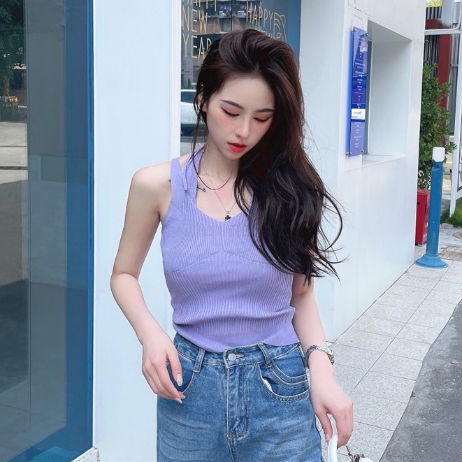 Áo kiểu SUXI dệt kim ôm dáng vừa vặn phong cách Hàn Quốc thời trang mới dành cho nữ