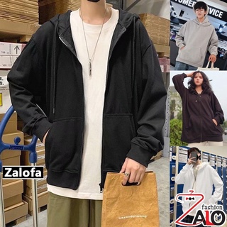 Áo khoác nỉ Hoodie Basic Dây Kéo Unisex nam nữ trơn Nhiều Màu Cao Cấp AHD1 Zalofa