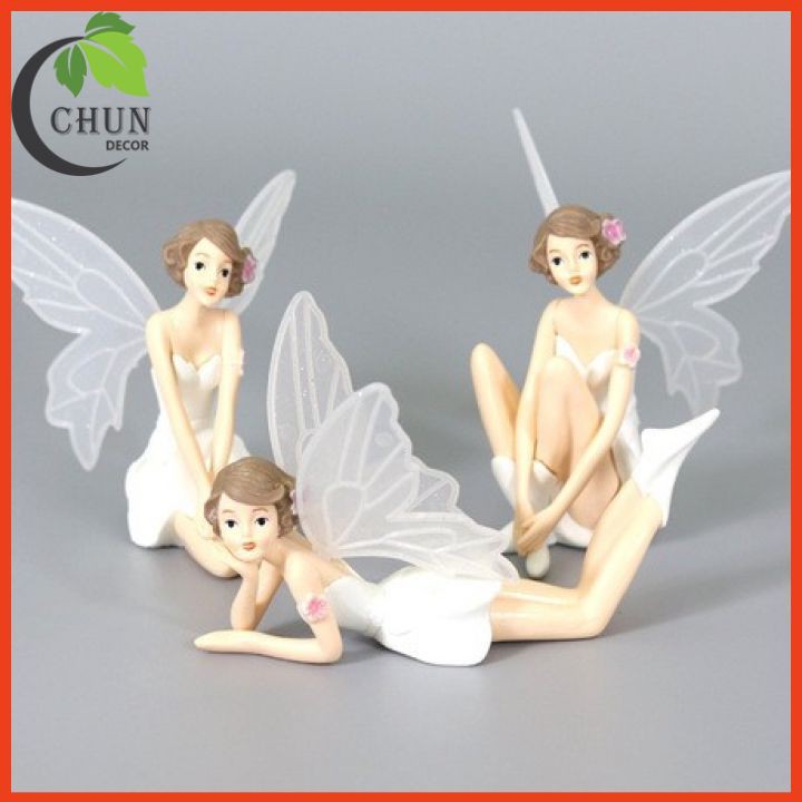 Set 3 thiên thần (nhựa đặc) trang trí kệ tủ, kệ gắn tường, bàn làm việc, giá sách