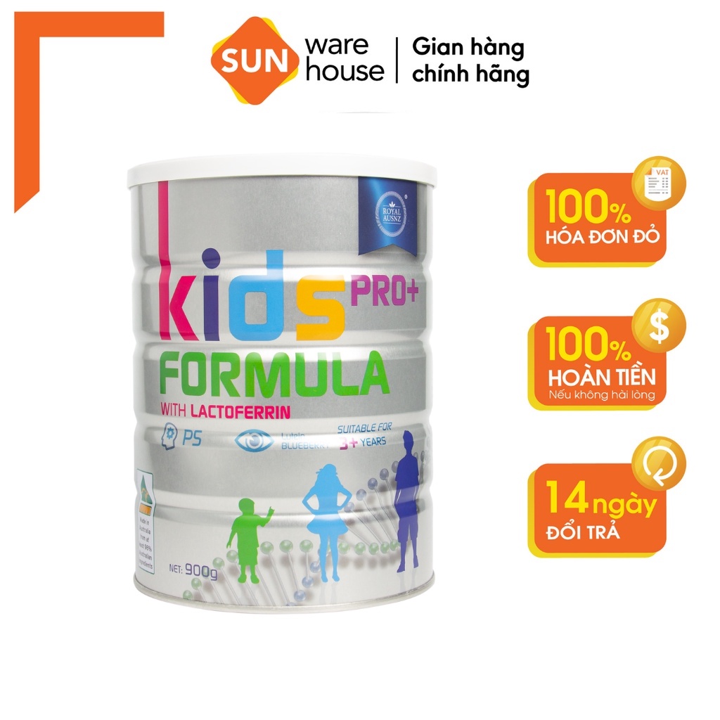 Sữa Bột Hoàng Gia Úc Royal Ausnz Kids Pro+ Formula With Lactoferrin Bổ Sung Dưỡng Chất Cho Trẻ Từ 3 Tuổi 900g