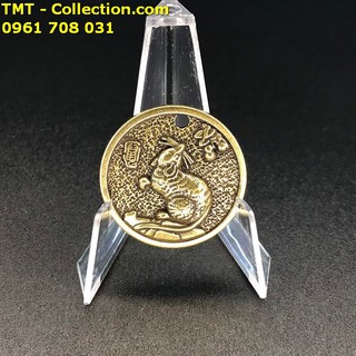 Mặt Đồng Xu Đồng Hình Con Chuột; Đường kính của đồng xu là 3cm; Màu: đồng-TMT Collection-SP002430