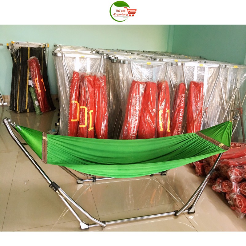 Võng xếp inox 304 khung tròn cao cấp giá rẻ cho bé | BigBuy360 - bigbuy360.vn