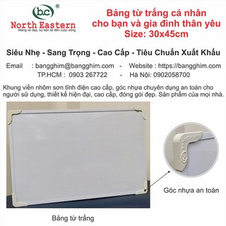 Bảng trắng hít nam châm cá nhân 30x45cm