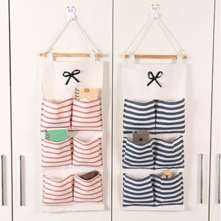 Túi Treo Tường Bằng Vải Bố, Đựng Đồ Treo Tường, Treo Đồ Vintage 3 Ngăn, Đựng Đồ Decor Trang Trí Nhà Cửa