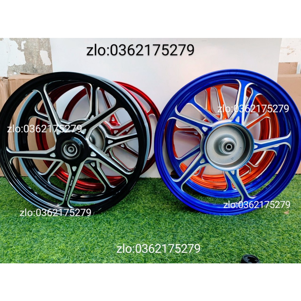CẶP BÁNH  MÂM CNC 1.6 1.6 ,17 GẮN XE SIRIUS ,EXCITER 2010 ,JUPITER CÓ 4 MÀU ĐEN ,CAM ,ĐỎ ,XANH DƯƠNG .