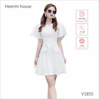 Váy trắng xòe thiết kế V1855 phù hợp mặc công sở đi dự tiệc, đám cưới, đi cafe chủ nhật Dịu dàng nữ tính Heerim house