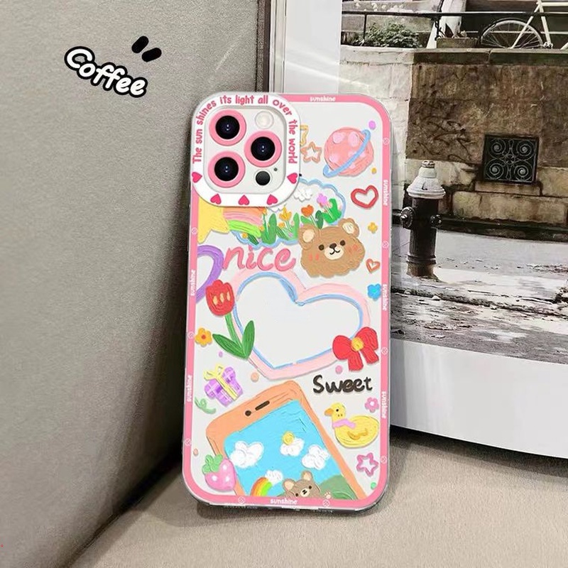 Ốp Điện Thoại Silicon Mềm Chống Rơi Họa Tiết Tranh Sơn Dầu Cho iphone 13 12 11 Pro Max X XR XS Max 6 7 8 Plus
