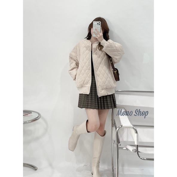 Áo phao chần ô trám 2 túi bo viền chất đẹp Ảnh thật/ hàng sẵn | BigBuy360 - bigbuy360.vn