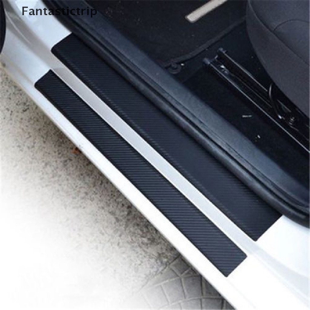 Set 4 Miếng Dán Sợi Carbon Bảo Vệ Bàn Đạp Cửa Xe Hơi