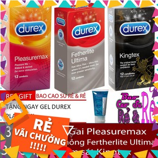 [Sale]  Combo 3 Hộp Bao Cao Su Durex 36 cái tùy chọn + Tặng kèm 1 tuýt gel bôi trơn K.Y 50g