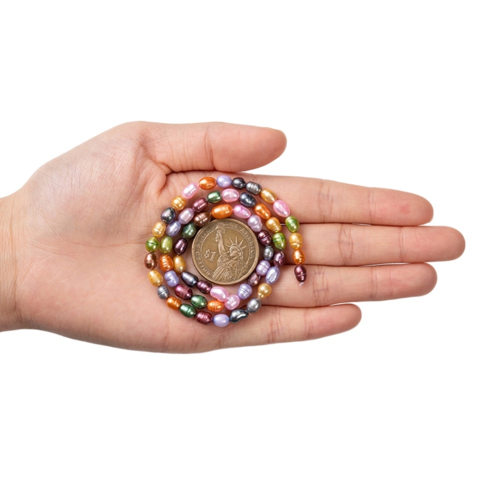 20 Hạt ngọc trai nước ngọt nuôi cấy nhiều màu màu 5 ~ 6mm lỗ 0.5mm