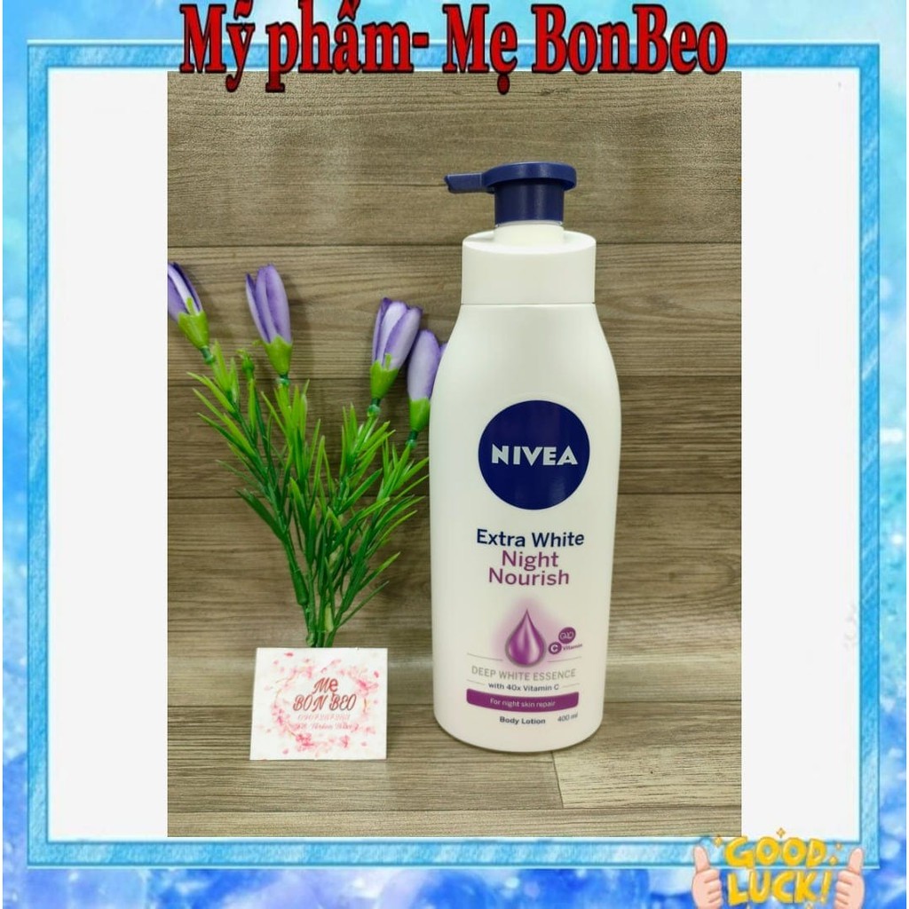 Sữa dưỡng thể dưỡng trắng Nivea phục hồi và săn chắc ban đêm 400ml