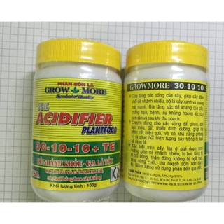 Phân Bón Lá NPK 30-10-10 + TE Grow More Hộp 100gram