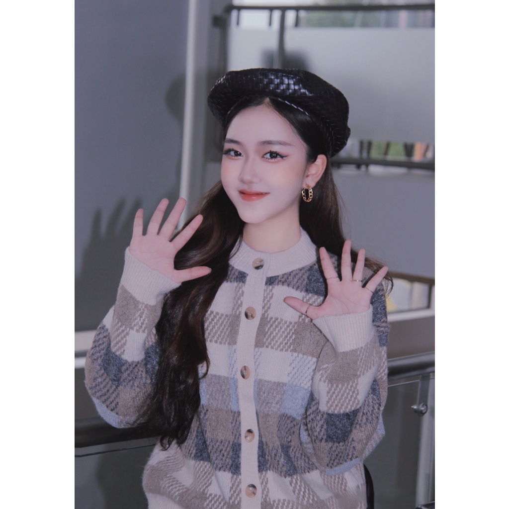 Áo len Cardigan Romy tay dài cổ tròn Hàn Quốc