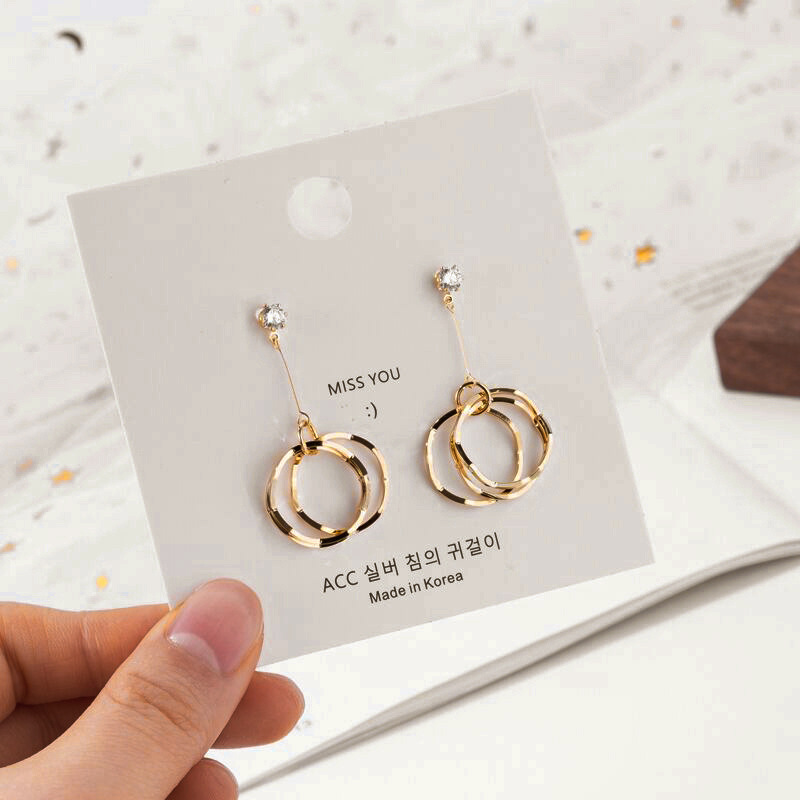 iF YOU Khuyên tai dài đính đá pha lê thời trang thanh lịch cho nữ