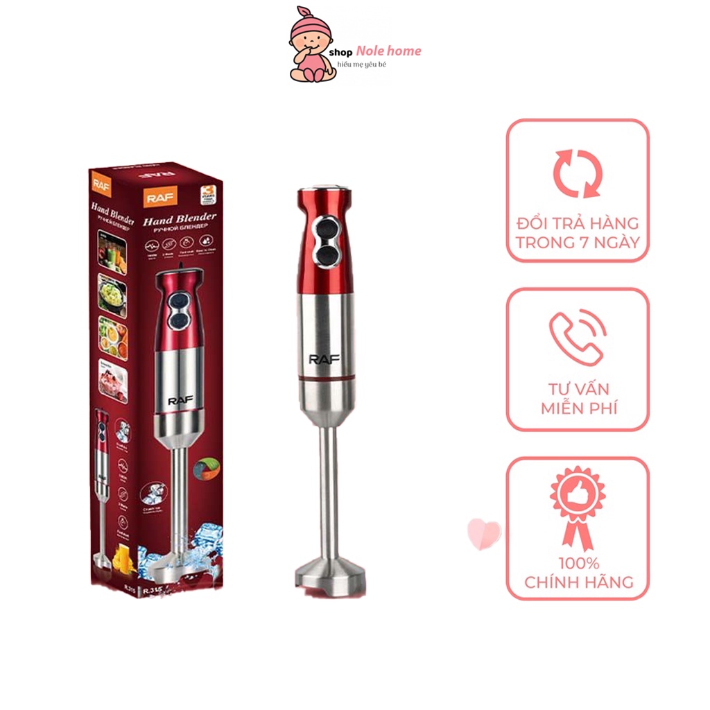 Máy Xay Cầm Tay Đa Năng RAF 1000w Hỗ Trợ Xay Đồ Ăn Dặm Thịt Cá Rau Củ Quả Nhỏ Gọn An Toàn