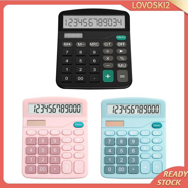 [LOVOSKI2]Office Handheld Desktop Calculator Dual Solar Power Business Accounts Black