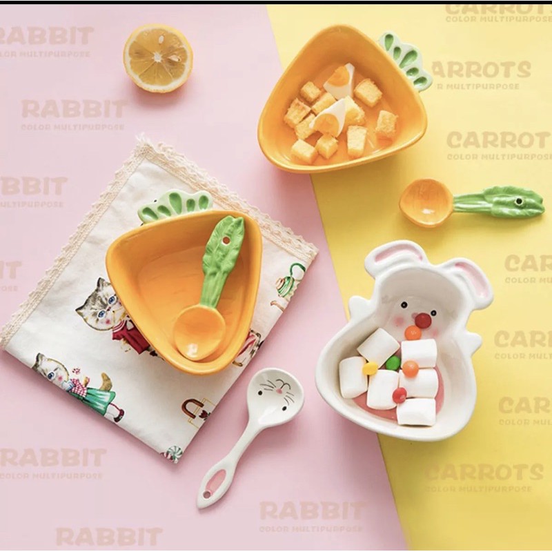 💥XẢ KHO💥 Bát Ăn Dặm Bát Gốm Sứ Cao Cấp Hình Thú,Hoa Quả Cho Bé