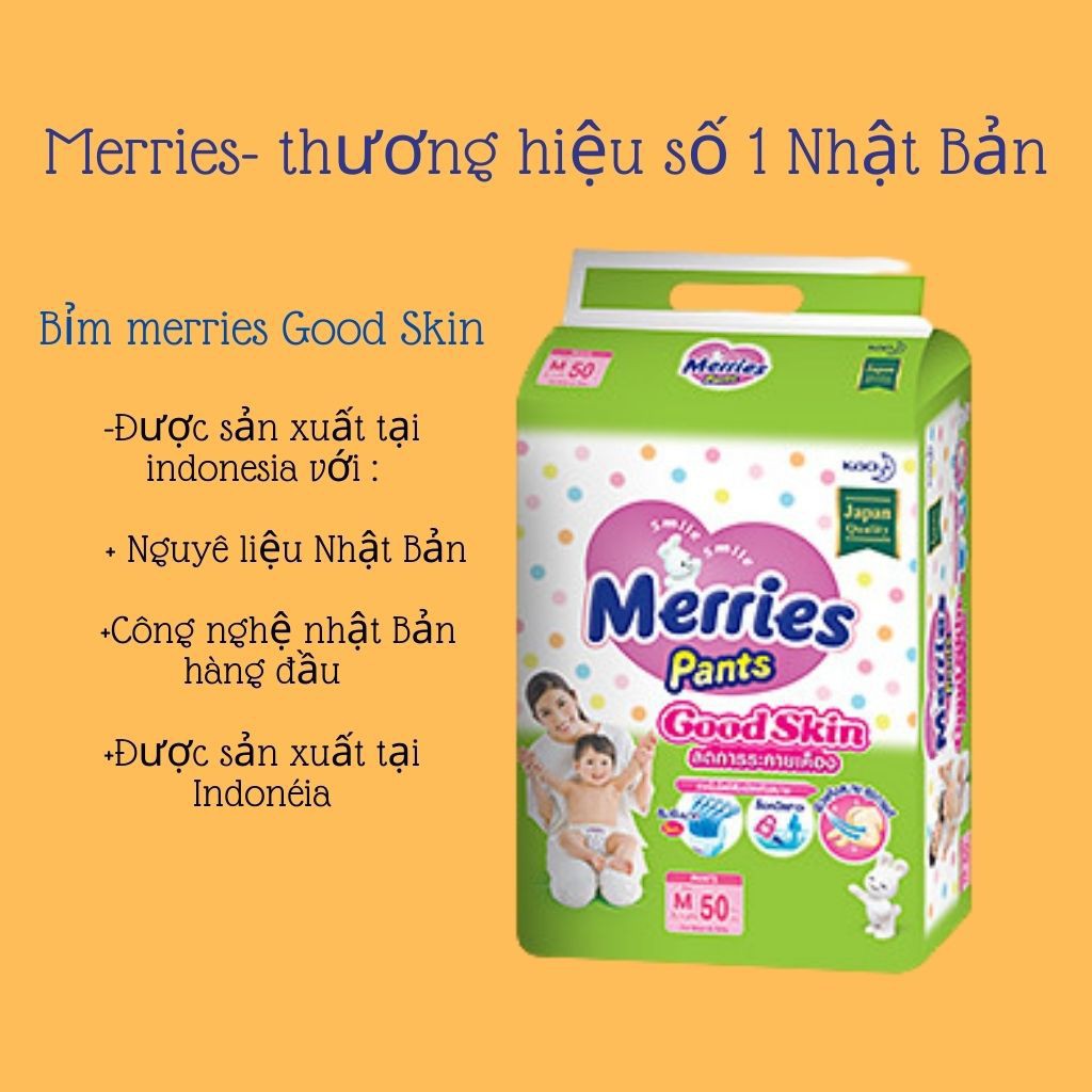 Bỉm / Tã quần Merries Good Skin đủ size M50 / L44 / XL38